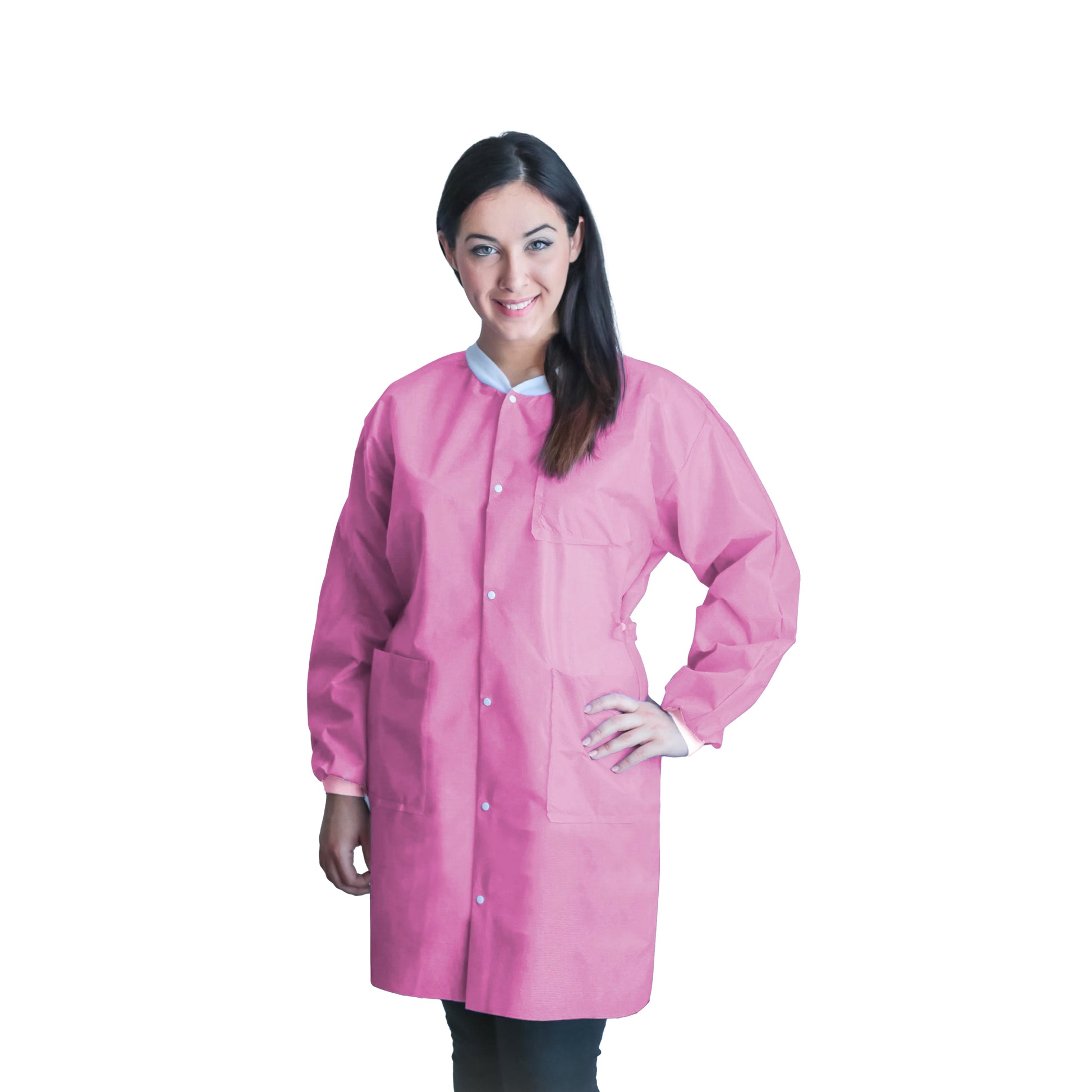 Dukal FitMe Lab Coats Small Bubblegum Pink medical supply