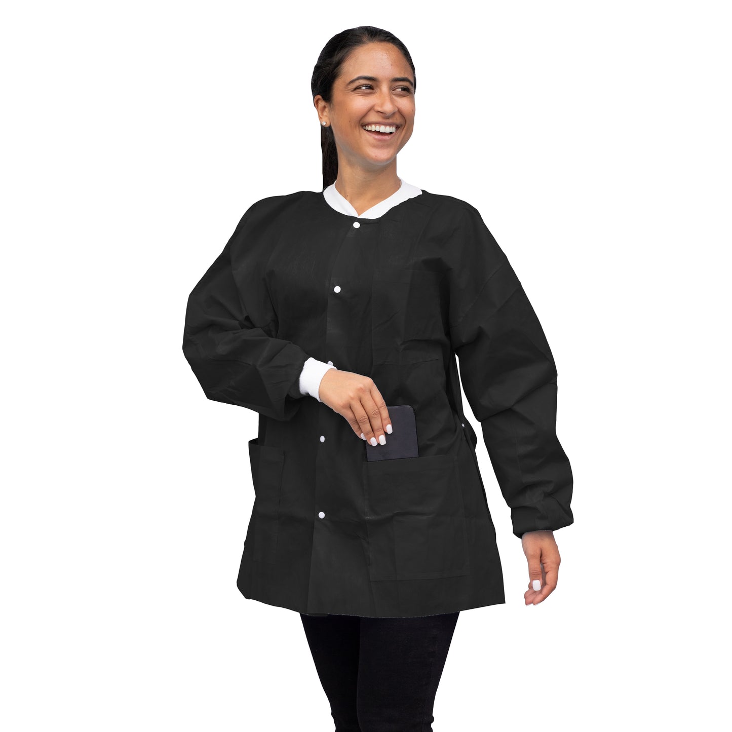 Dukal FitMe Lab Jackets XL Black (UGJ-6500-XL) medical supply