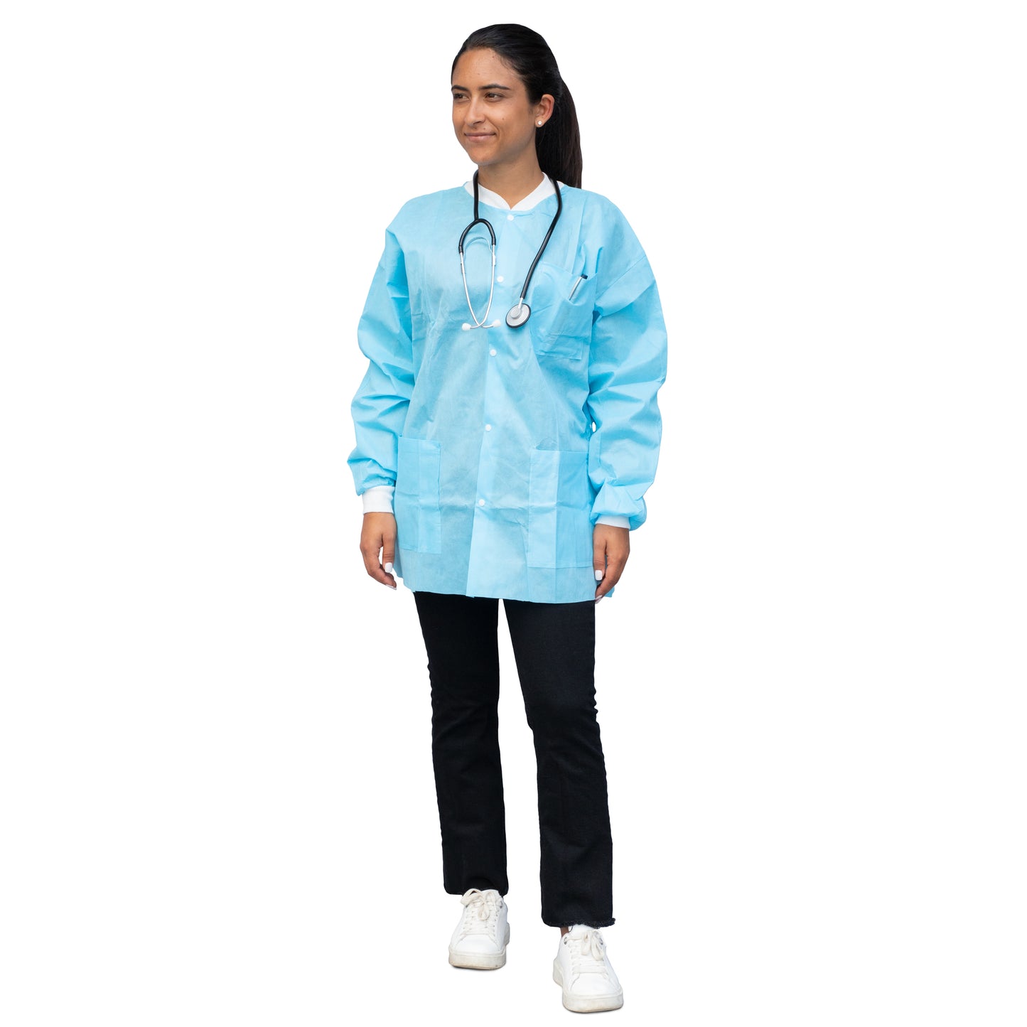 Dukal FitMe Lab Jackets L Sky Blue medical supply