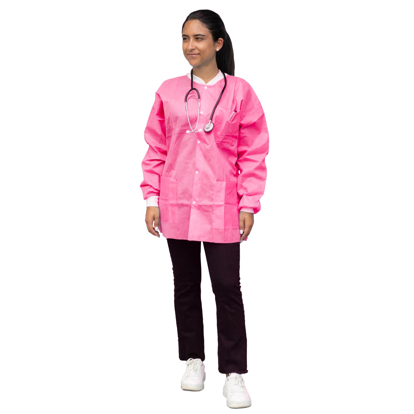 Dukal FitMe Lab Jackets L Raspberry Pink medical supply