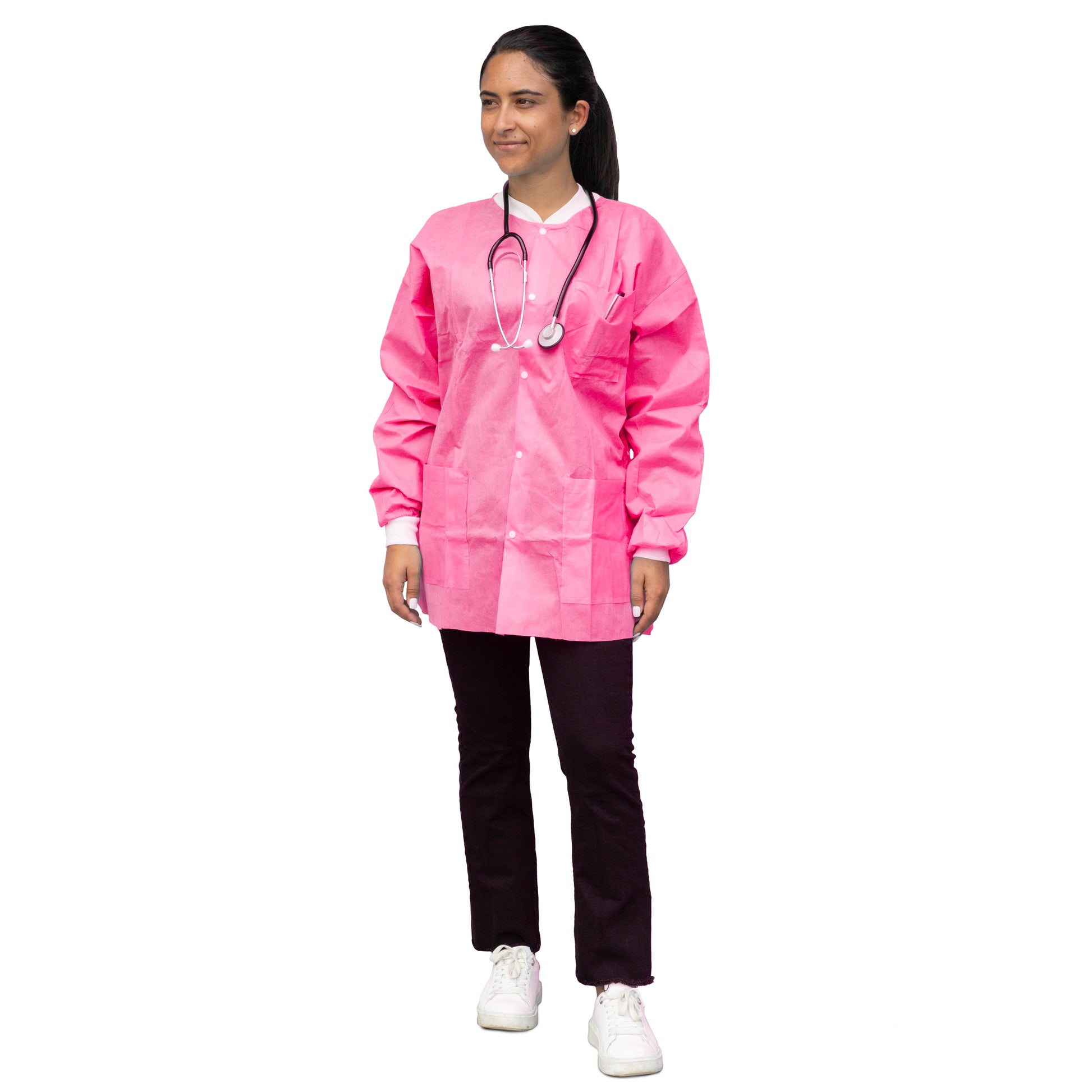 Dukal FitMe Lab Jackets L Raspberry Pink medical supply