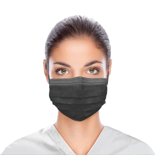 Unipack BlakCat Level 1 Ear-Loop Face Mask Black Case of 1000 medical supply