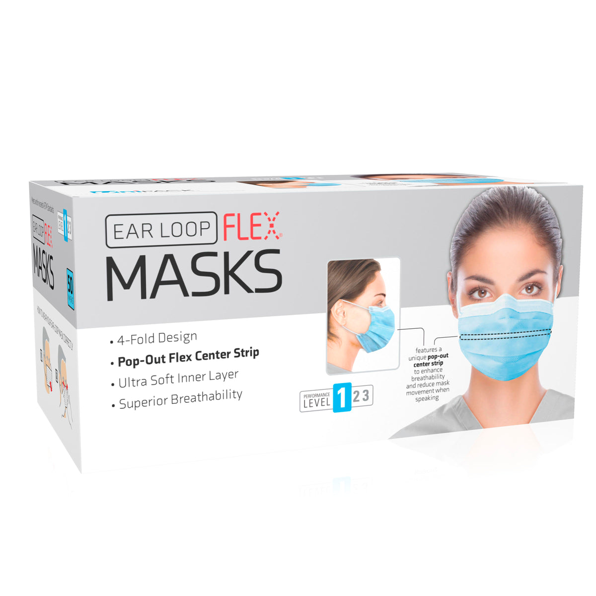 Unipack Flex Mask, Level 1 Ear-Loop Face Mask, Blue (ULM-6181) medical supply