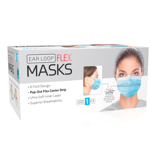 Unipack Flex Mask, Level 1 Ear-Loop Face Mask, Blue (ULM-6181) medical supply