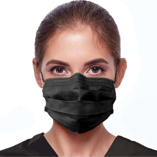Unipack BlakCat Level 3 Ear-Loop Face Mask Black Case of 1000 medical supply