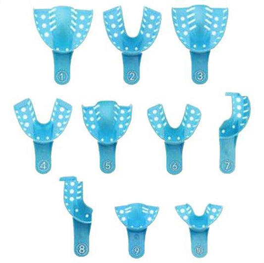 Unipack BLU-TRAY Perforated Impression Trays Anterior Lower #10 Case of 120 medical supply