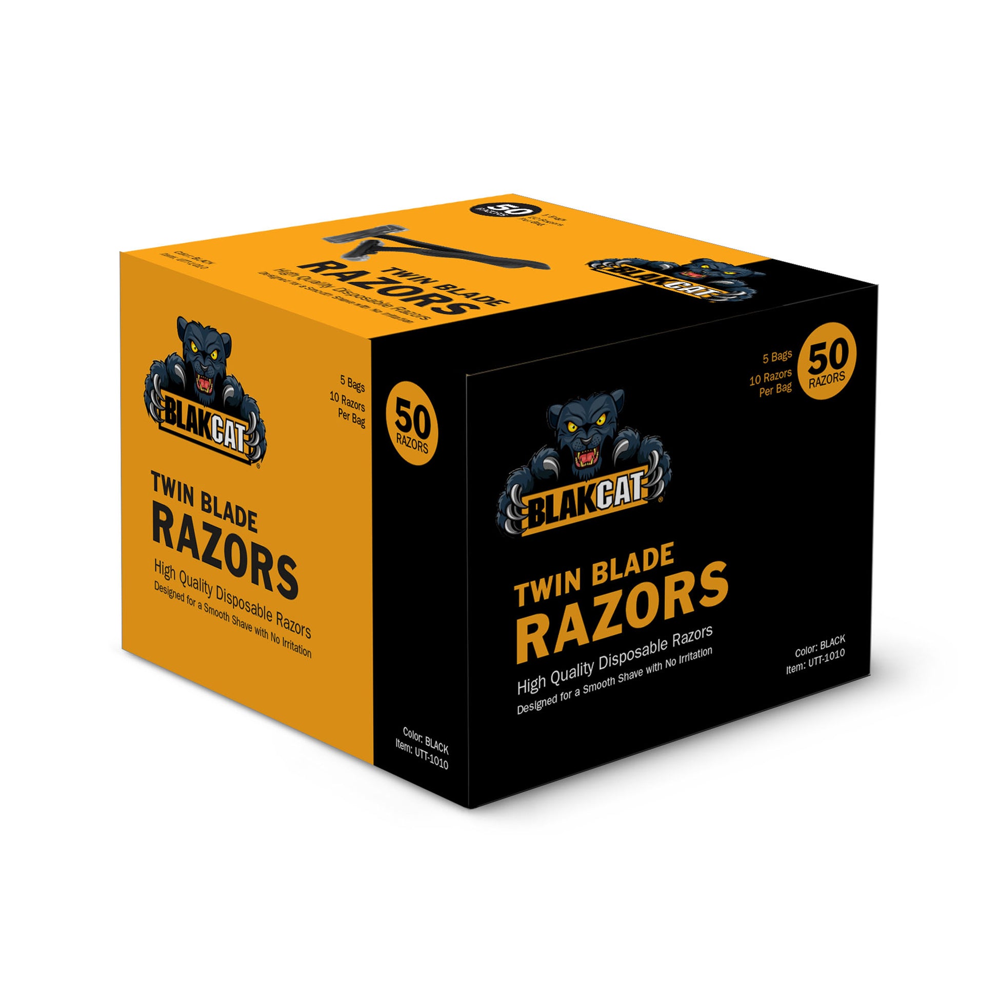 Unipack BlakCat Disposable Razors Case of 500 medical supply