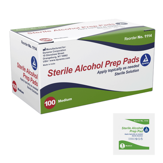Dynarex Alcohol Prep Pad Sterile Medium 20/100 Case medical supply