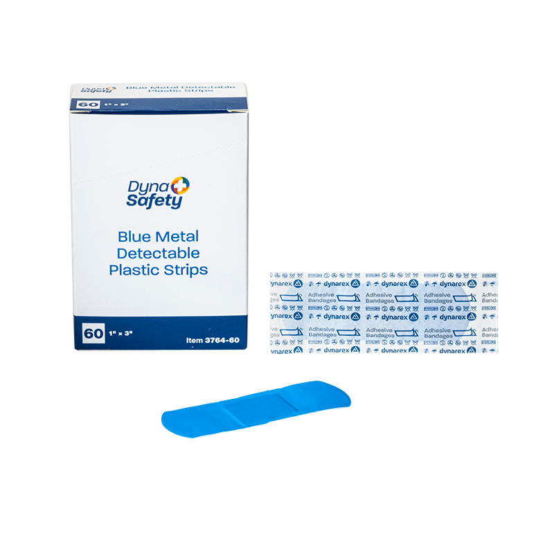DynaSafety Blue Metal Detectable Plastic Strip 1 x 3 inch Case of 1440 medical supply