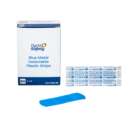 DynaSafety Blue Metal Detectable Plastic Strip 1 x 3 inch Case of 1440 medical supply