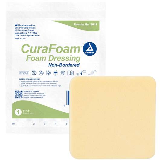 Dynarex CuraFoam Foam Dressing 2" x 2" Case medical supply