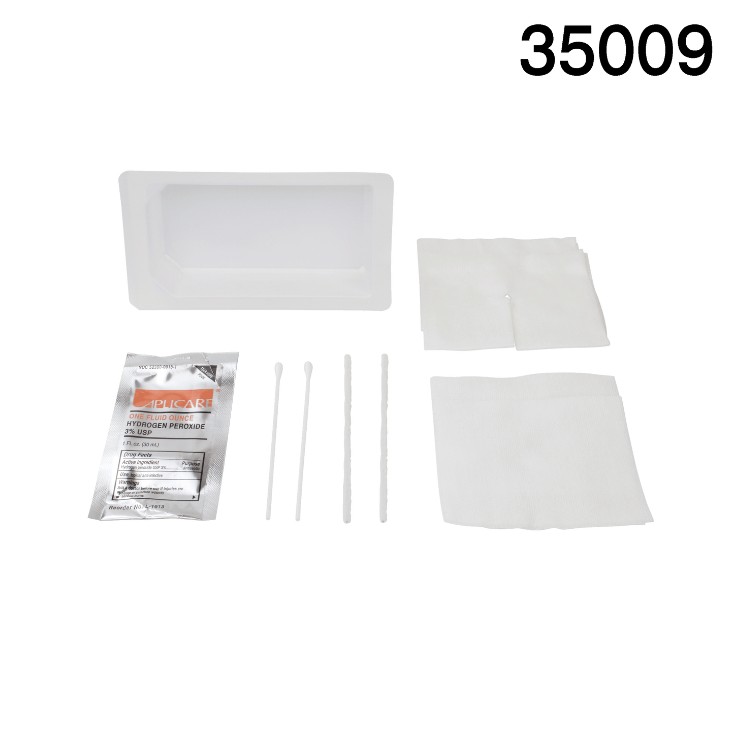 Resp-O2 Tracheostomy Care Kit Mini Compartment Tray with Hydrogen Peroxide 40/cs medical supply