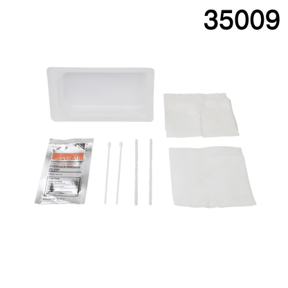 Resp-O2 Tracheostomy Care Kit Mini Compartment Tray with Hydrogen Peroxide 40/cs medical supply