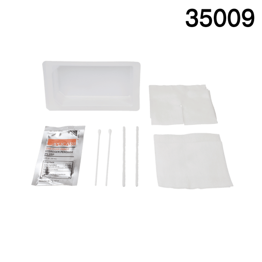 Resp-O2 Tracheostomy Care Kit Mini Compartment Tray with Hydrogen Peroxide 40/cs medical supply
