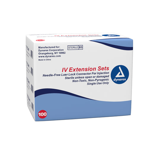 Dynarex IV Extension Set 6 inch Needle Free 100 per Box medical supply
