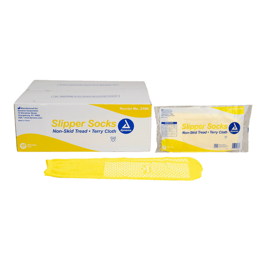 Dynarex Slipper Socks 4XL Yellow 48/cs medical supply