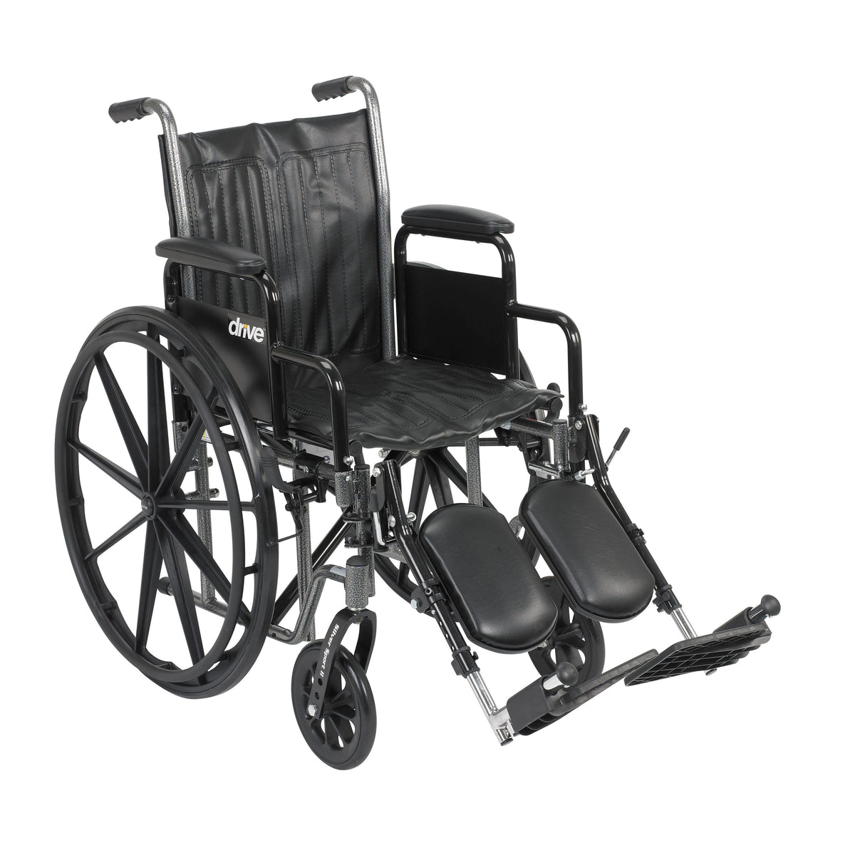 Drive Medical Silver Sport 2 Wheelchair Desk Arms Elevating Leg Rests 16" Seat medical supply