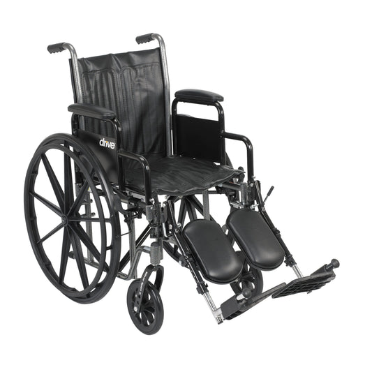 Drive Medical Silver Sport 2 Wheelchair Desk Arms Elevating Leg Rests 16" Seat medical supply