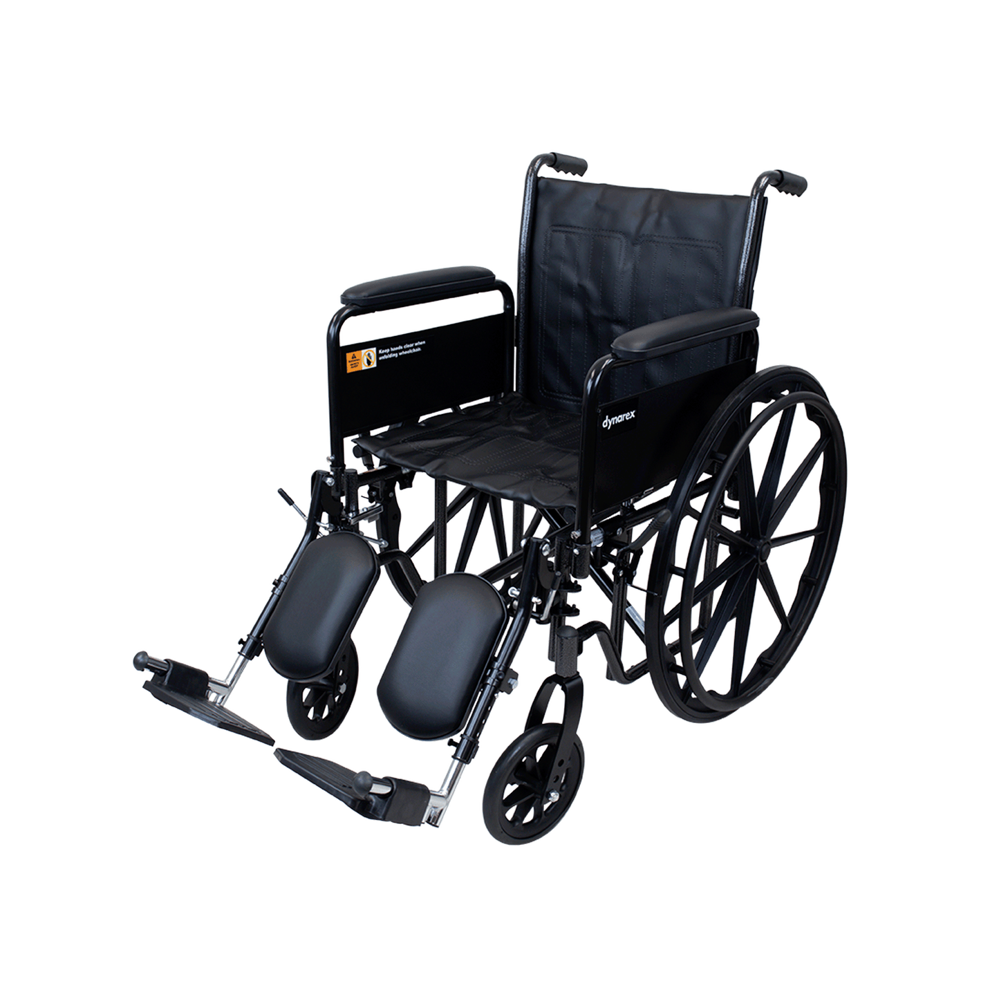 Dynarex DynaRide S2 Wheelchair 18 x 16 Detach Full Arm ELR Silver Vein medical supply