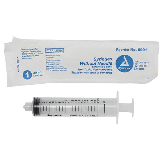 Dynarex 20cc Luer Lock Syringe medical supply