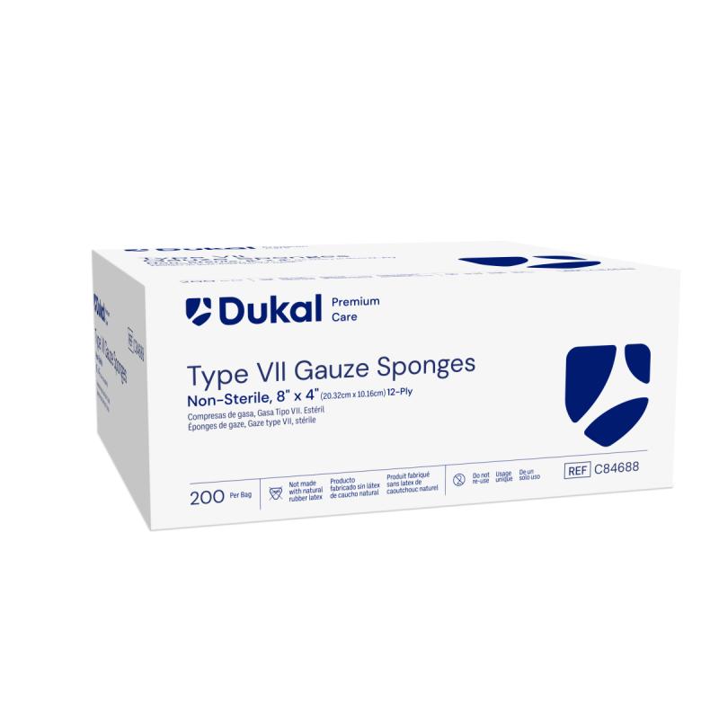 Dukal Premium Care Non-Sterile Gauze Sponges 12-Ply 8 inch x 4 inch medical supply