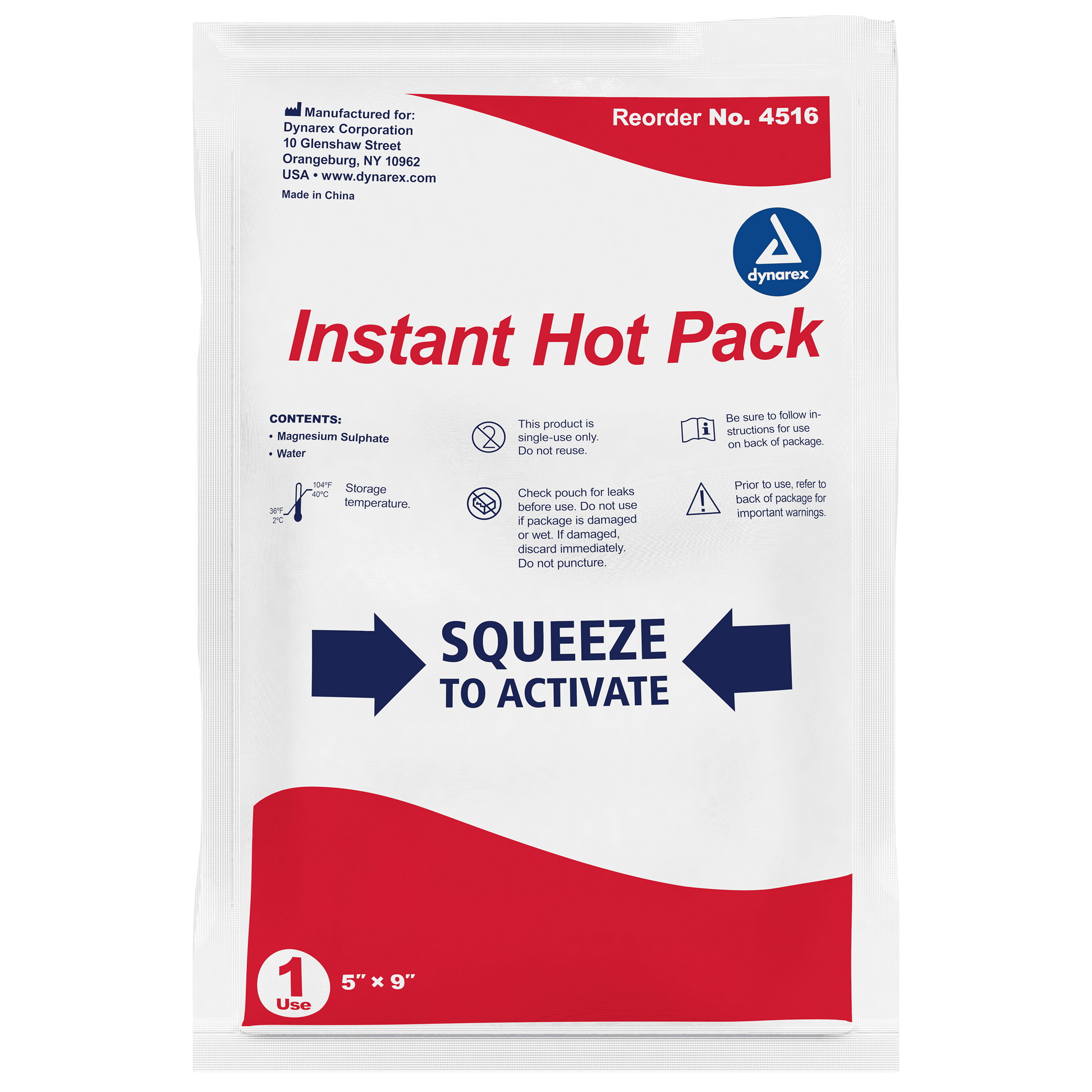 Dynarex Instant Hot Pack 5" x 9" 24/cs medical supply