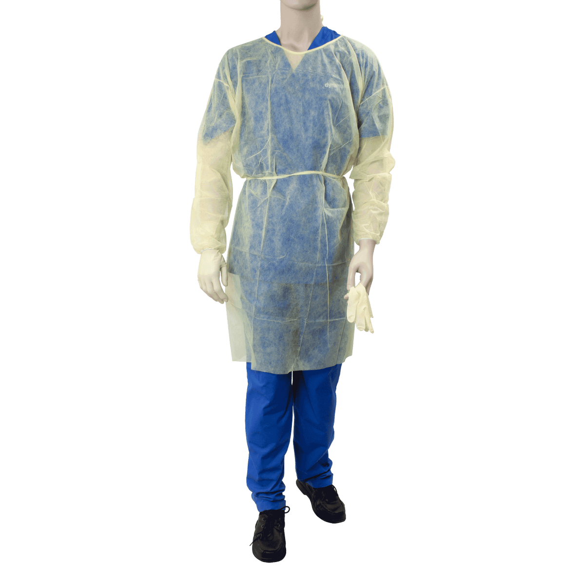 Dynarex Fluid Resistant Isolation Gown Universal Yellow Case medical supply