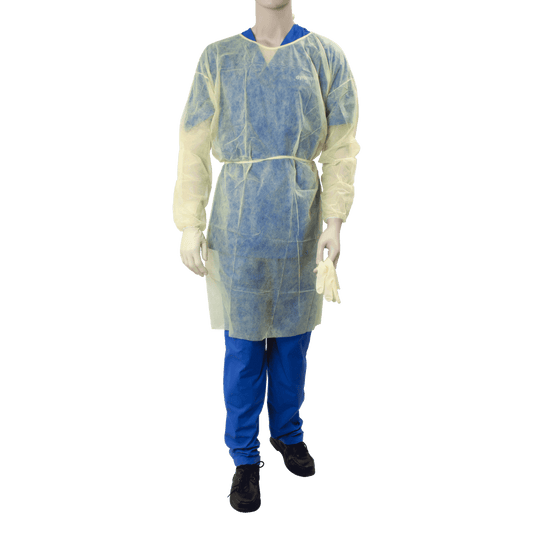 Dynarex Fluid Resistant Isolation Gown Universal Yellow Case medical supply