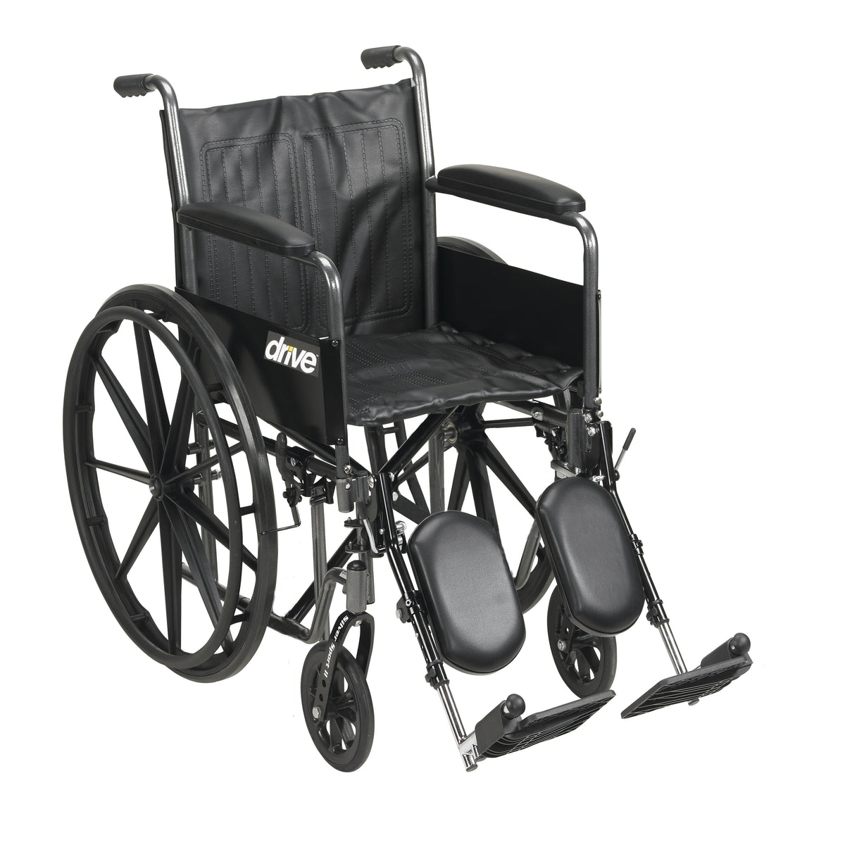 Drive Medical Silver Sport 2 Wheelchair Full Arms Elevating Leg Rests 16" Seat medical supply