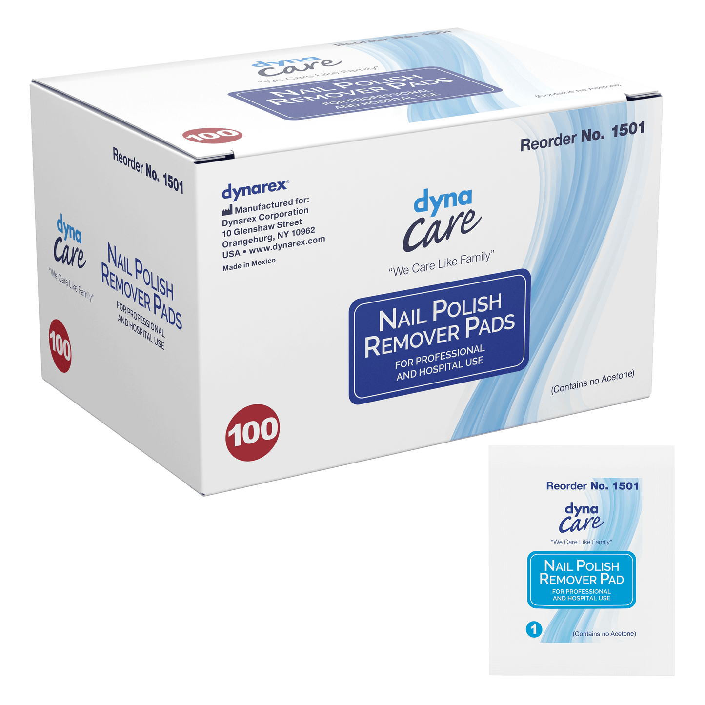 dynaCare Nail Polish Remover Pads Case medical supply