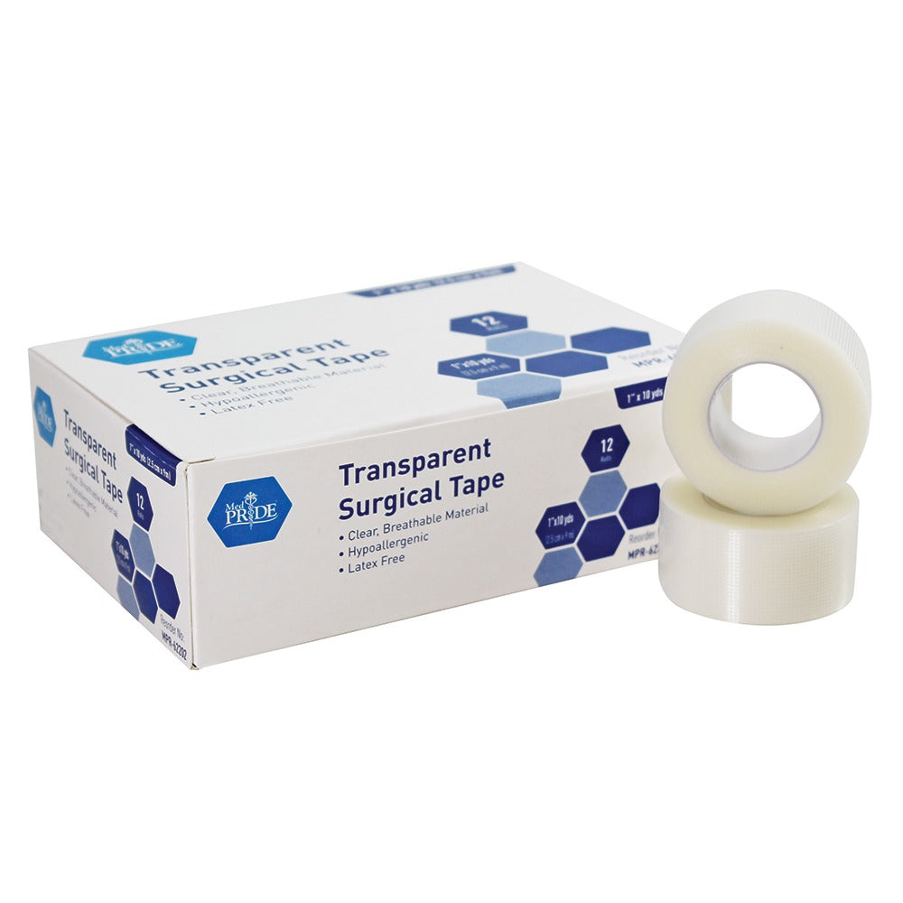 Shield Line Clear Surgical Tape - 1" x 10 Yds. -12/12/cs. medical supply view 2