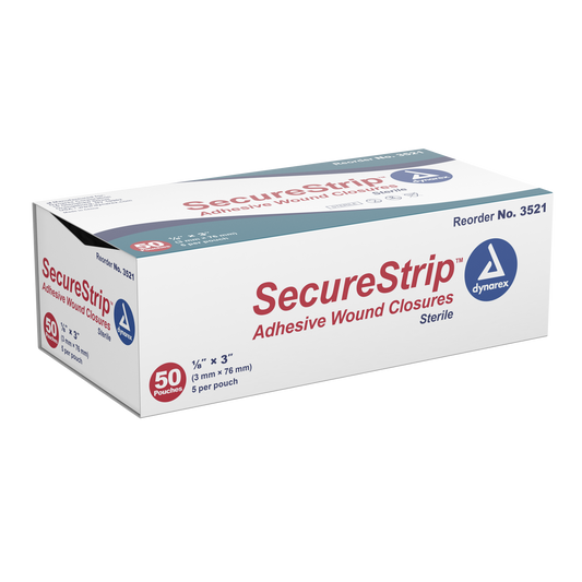 Dynarex SecureStrip Adhesive Wound Closures Sterile 1/8 x 3 inch medical supply