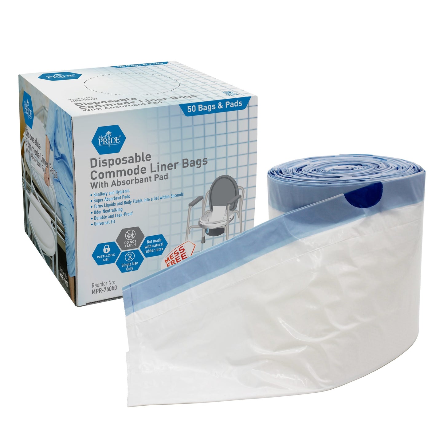 Shield Line Commode Liner Ldpe W/sap Pads, 50ct/12/cs. medical supply