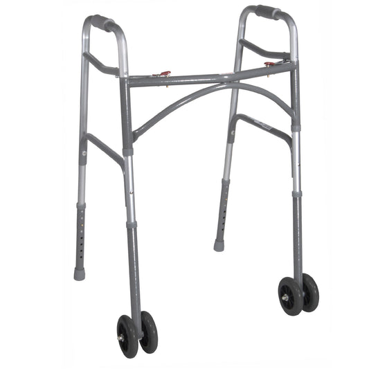Drive Medical Heavy Duty Bariatric Two Button Walker with Wheels medical supply