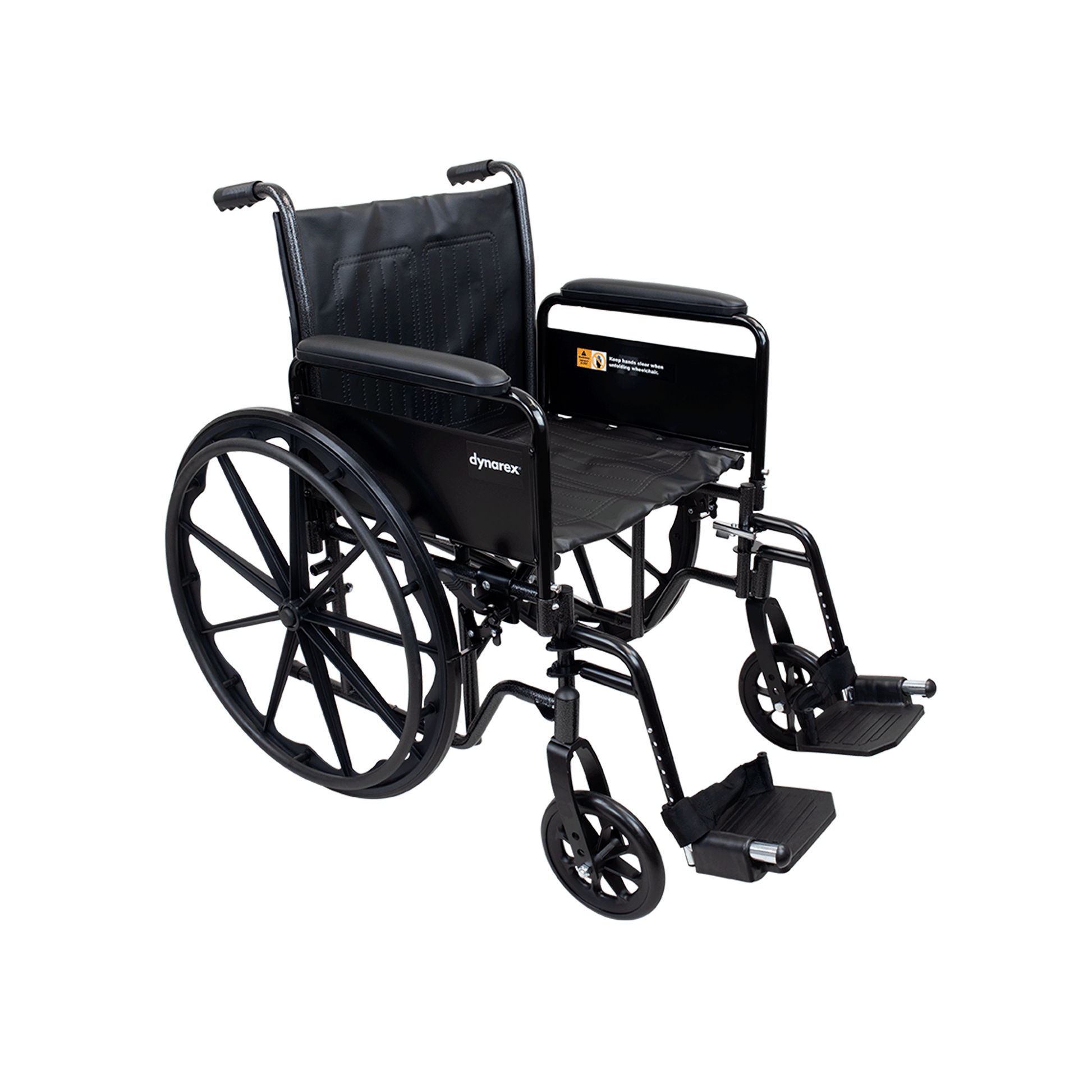 Dynarex DynaRide S2 Wheelchair 18 x 16 Detach Full Arm FR Silver Vein medical supply