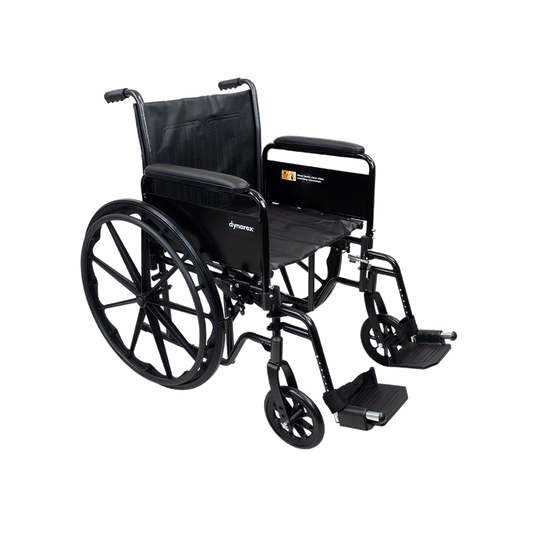 Dynarex DynaRide S2 Wheelchair 18 x 16 Detach Full Arm FR Silver Vein medical supply