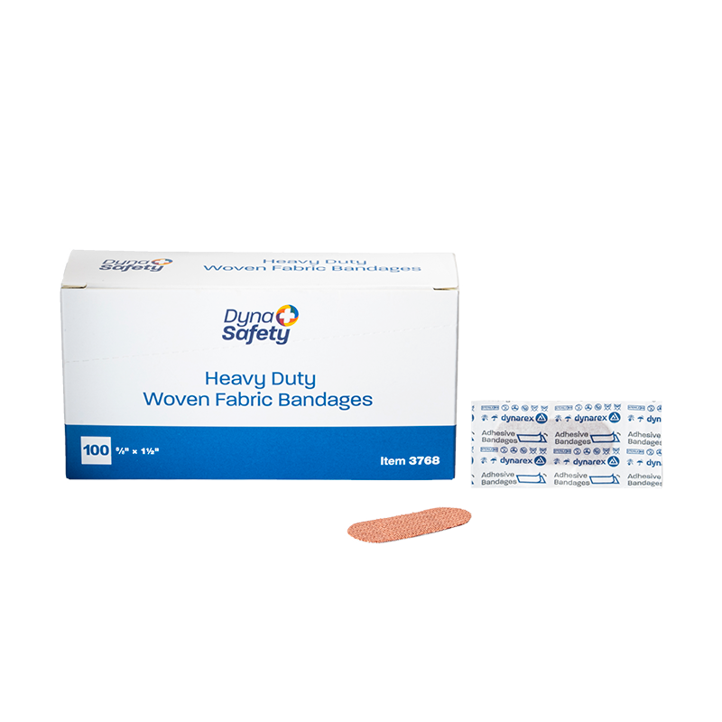 DynaSafety Heavy Duty Woven Fabric Bandage 5/8 x 1 1/2 12/100 medical supply