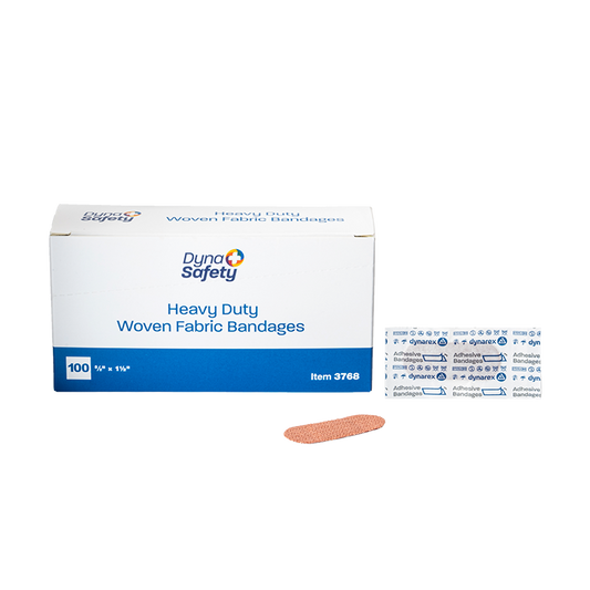 DynaSafety Heavy Duty Woven Fabric Bandage 5/8 x 1 1/2 12/100 medical supply