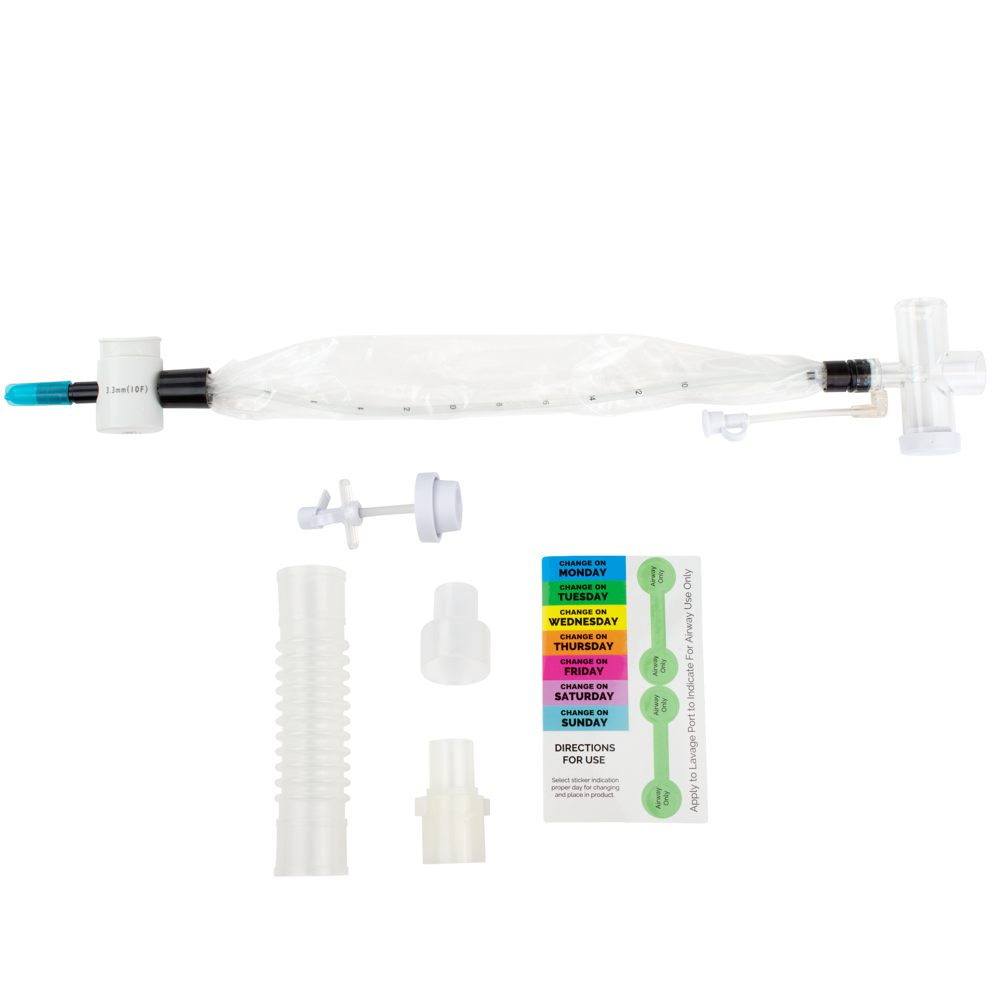 Resp-O2 Closed Suction Tracheal Catheter with T-Piece 10 Fr medical supply