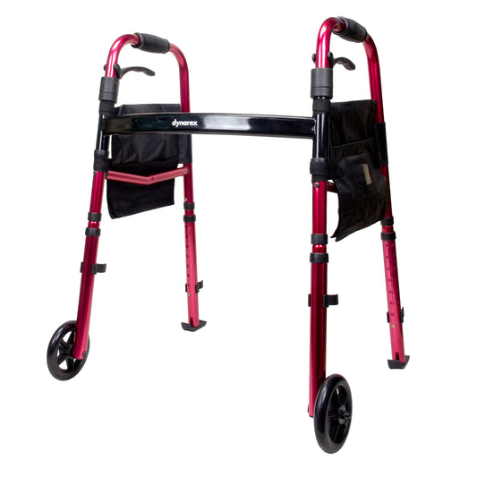 Dynarex Travel Walker 5 in Wheels Red 1/Case medical supply
