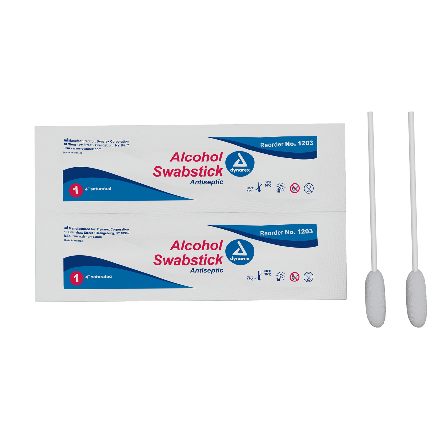 Dynarex Alcohol Swabsticks 4 inch 1 per Packet Case medical supply