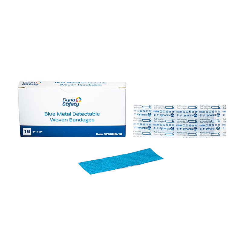 DynaSafety Blue Metal Detectable Woven Bandage 1 x 3 inch Case of 800 medical supply