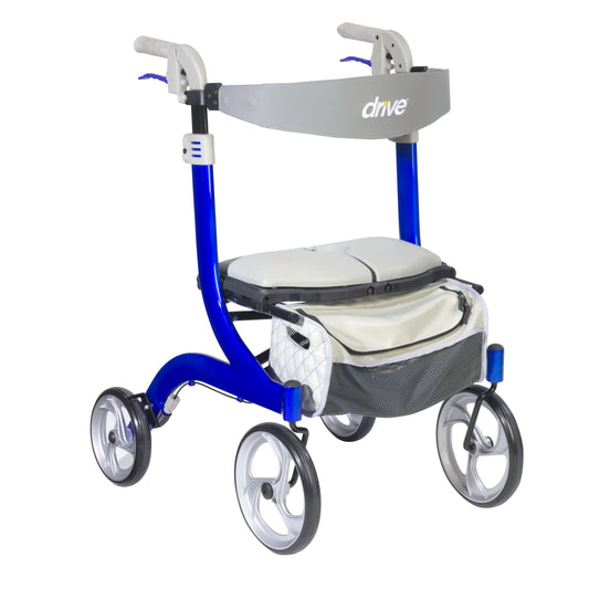 Drive Medical Nitro DLX Euro Style Rollator Rolling Walker Sleek Blue medical supply