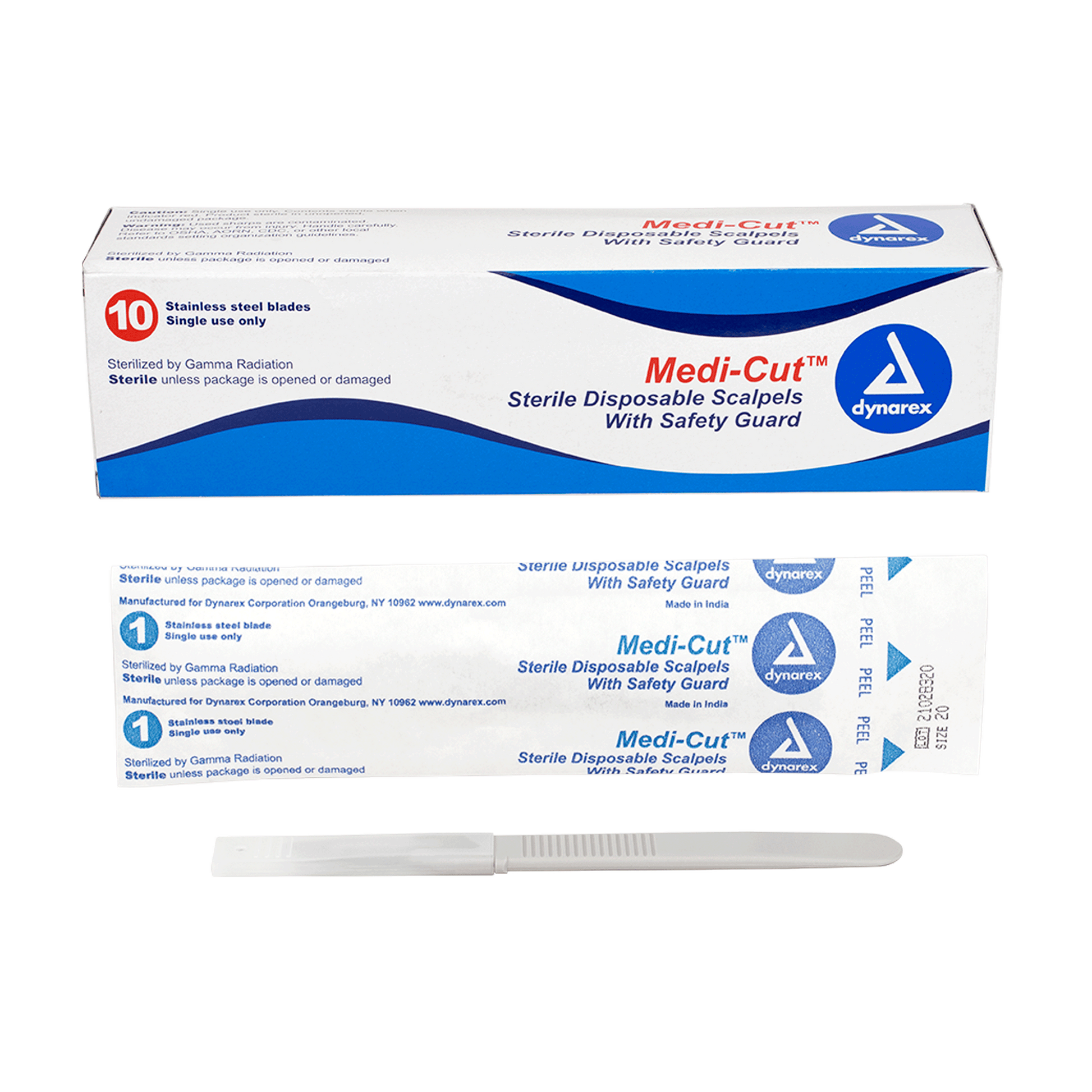 Medi-Cut Disposable Sterile Scalpels #20 10/bx medical supply