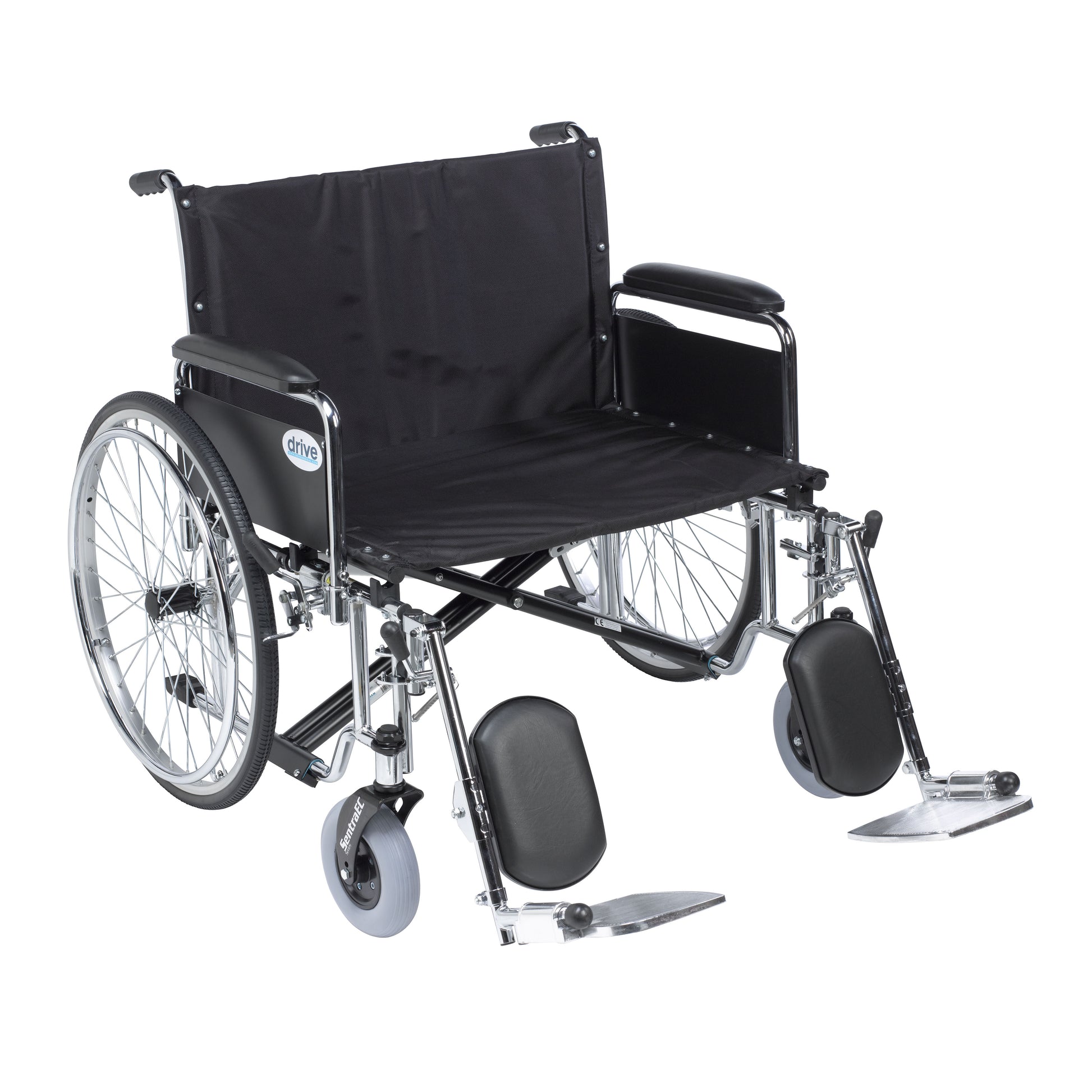 Drive Medical Sentra EC Extra Wide Wheelchair Full Arms Elevating Leg Rests 26 inch Seat medical supply