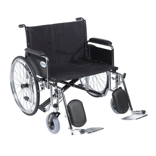 Drive Medical Sentra EC Extra Wide Wheelchair Full Arms Elevating Leg Rests 26 inch Seat medical supply