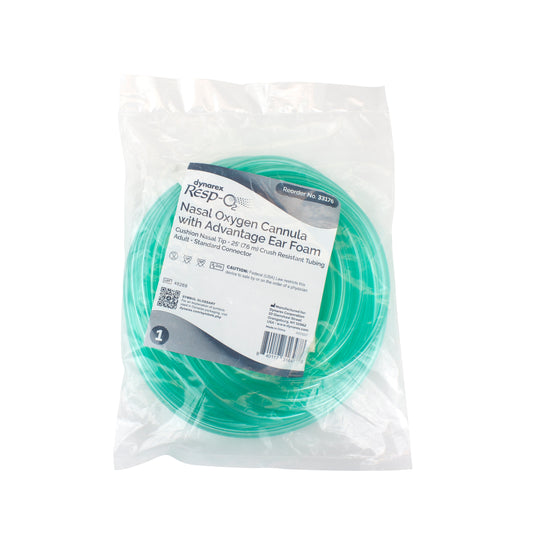 Resp-O2 Nasal Oxygen Cannula Cushion Tip Advantage Ear Foam 25 ft Adult Standard 25/cs medical supply