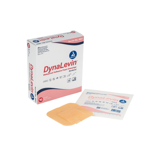 Dynarex DynaLevin Waterproof Adhesive Bordered Foam 4x4 Case medical supply