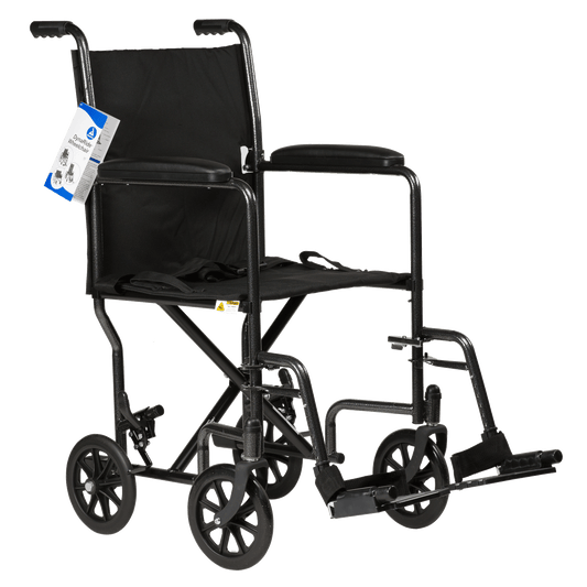 Dynarex DynaRide Transport Wheelchair 17 x 16 Fixed Full Arm Silver Vein medical supply