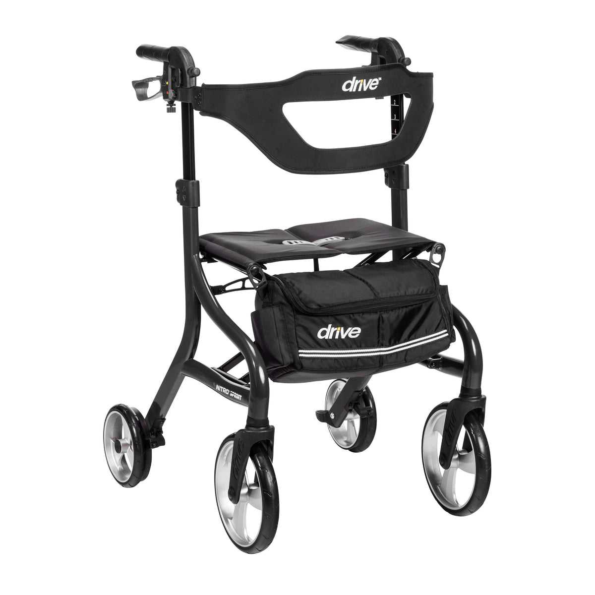 Drive Medical Nitro Sprint Tall Rollator Rolling Walker Black medical supply